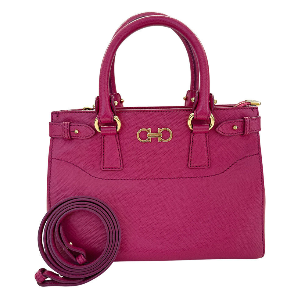 Salvatore Ferragamo Ferragamo women's handbag, double Gancini design, 2-way, ...